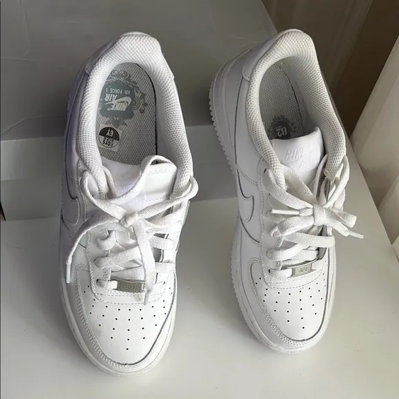 New Nike Air Force 1 White Sneakers, size 6Y
