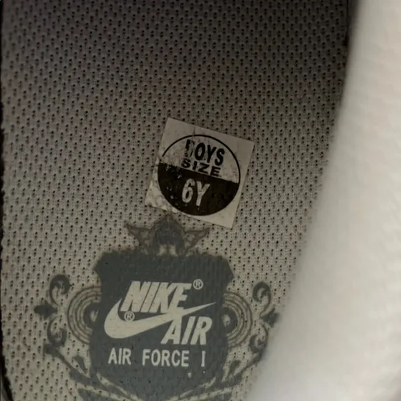 New Nike Air Force 1 White Sneakers, size 6Y