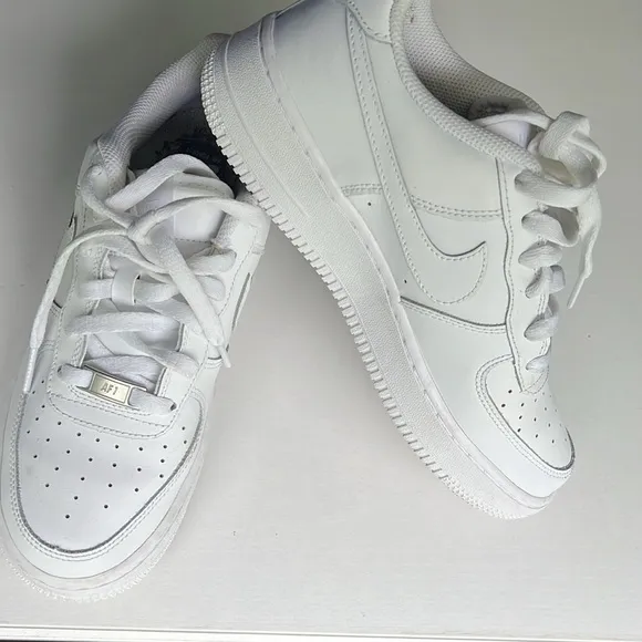 New Nike Air Force 1 White Sneakers, size 6Y