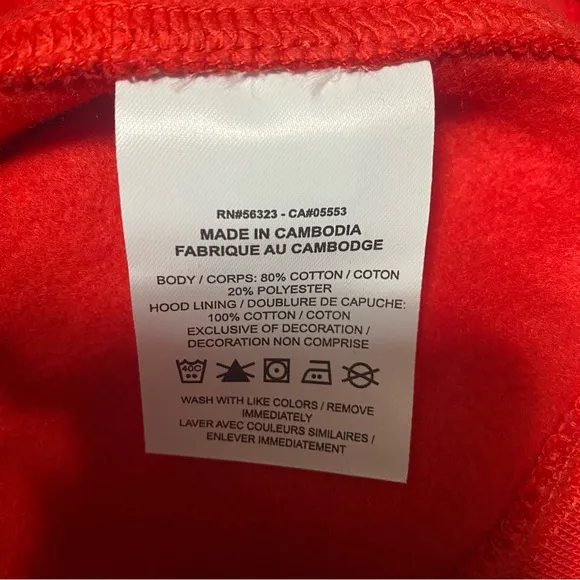 New Nike Mens Large Red Classic Hoodie