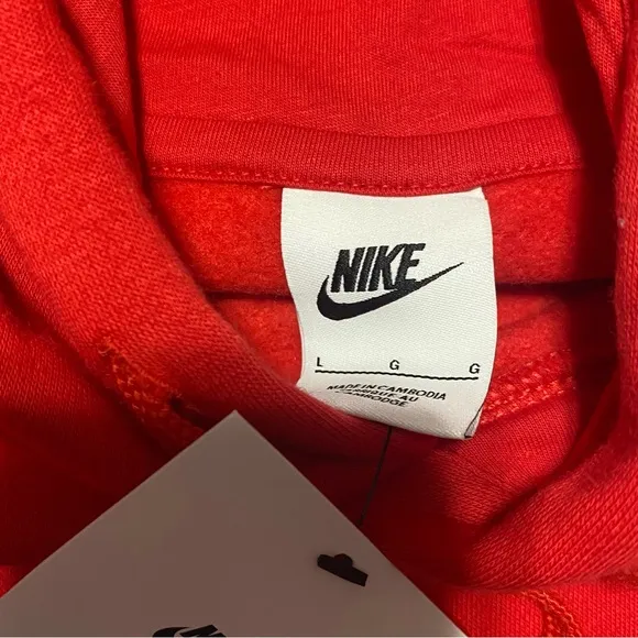 New Nike Mens Large Red Classic Hoodie