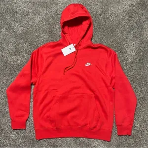 New Nike Mens Large Red Classic Hoodie