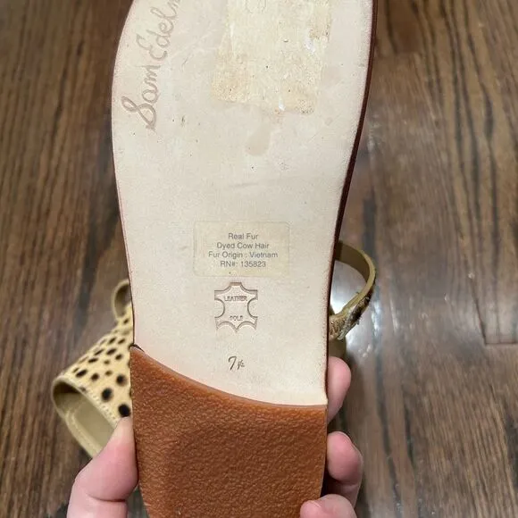 NEW Sam Edelman Mollie Tan Leather Ankle Strap Open Toe Strappy  Sandals Sz 7.5
