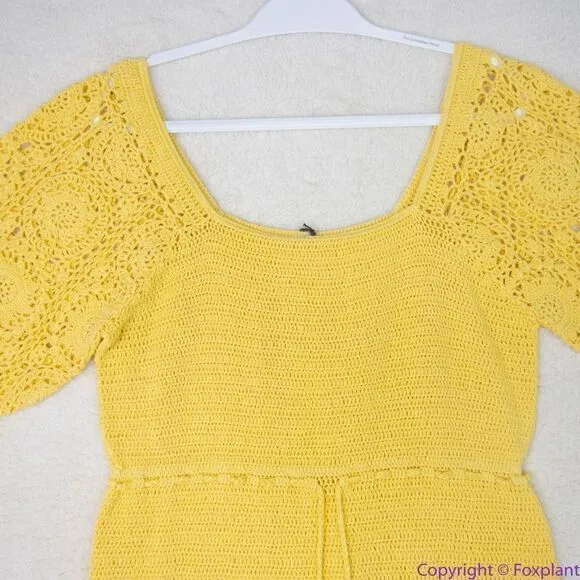 NEW Spell LET THE SUNSHINE IN‎ CROCHET MINI DRESS, M
