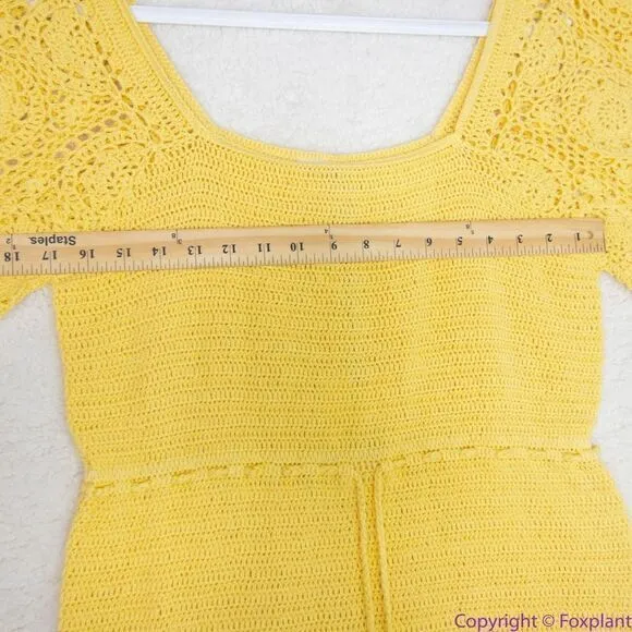 NEW Spell LET THE SUNSHINE IN‎ CROCHET MINI DRESS, M