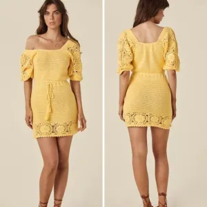 NEW Spell LET THE SUNSHINE IN‎ CROCHET MINI DRESS, M