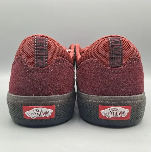New Vans Ave Pro Port Royale Rosewood Red Black Men's Size 8 Skateboarding