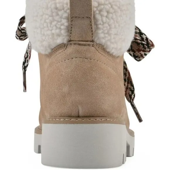 NEW WHITE MOUNTAIN Suede Gloving Oversized Lace Boots Beechwood women 462tn
