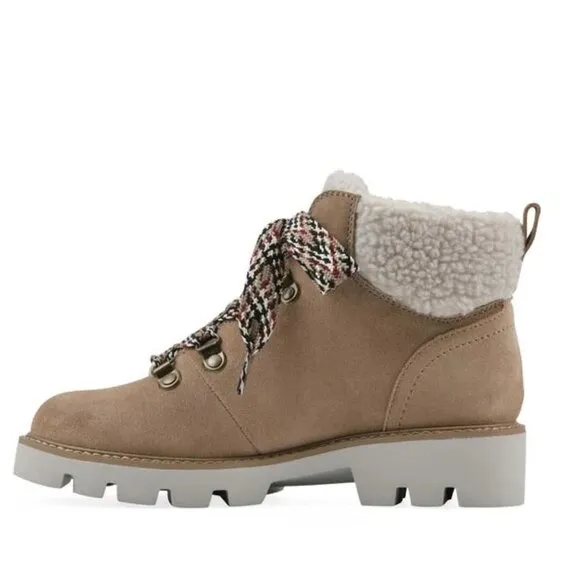 NEW WHITE MOUNTAIN Suede Gloving Oversized Lace Boots Beechwood women 462tn