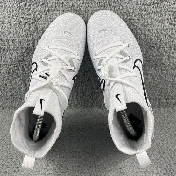 NEW NIKE ALPHA Huarache NXT MCS Cleats Mens 8.5 Shoes White Black‎ Baseball High