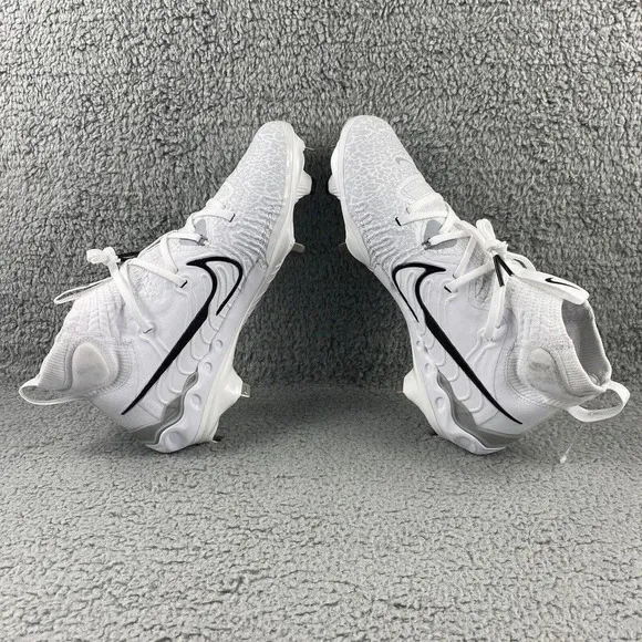 NEW NIKE ALPHA Huarache NXT MCS Cleats Mens 8.5 Shoes White Black‎ Baseball High