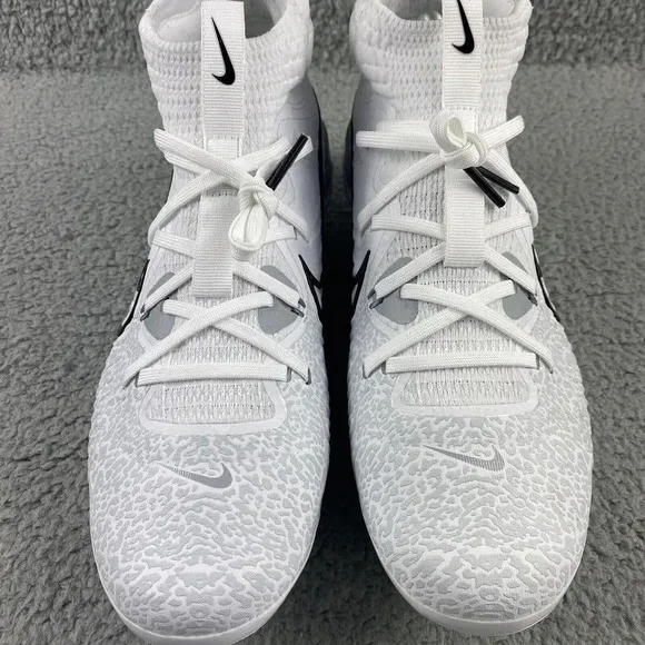 NEW NIKE ALPHA Huarache NXT MCS Cleats Mens 8.5 Shoes White Black‎ Baseball High