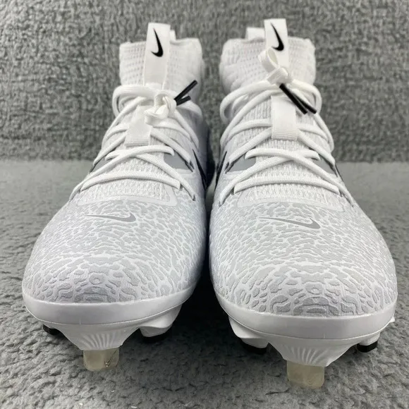 NEW NIKE ALPHA Huarache NXT MCS Cleats Mens 8.5 Shoes White Black‎ Baseball High