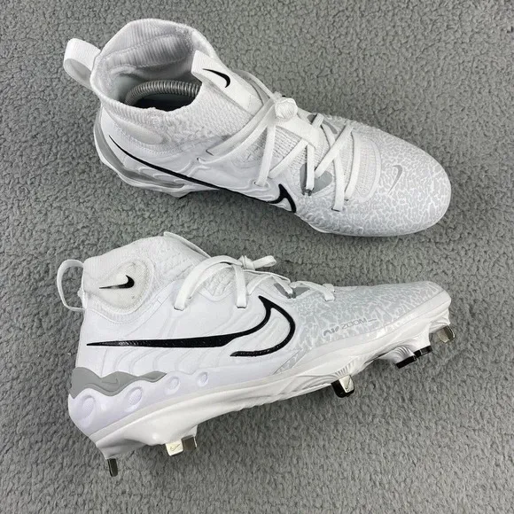 NEW NIKE ALPHA Huarache NXT MCS Cleats Mens 8.5 Shoes White Black‎ Baseball High