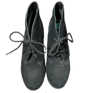 NEW White Mountain Icon Wedge Bootie Shoes Leather Suede Womens Size 8 Black
