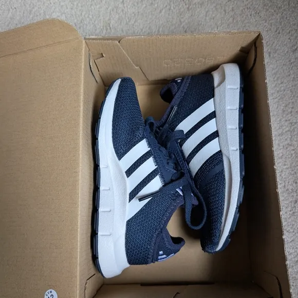 NIB Adidas Kids' Navy and White Sneakers, Kids Size 10.5