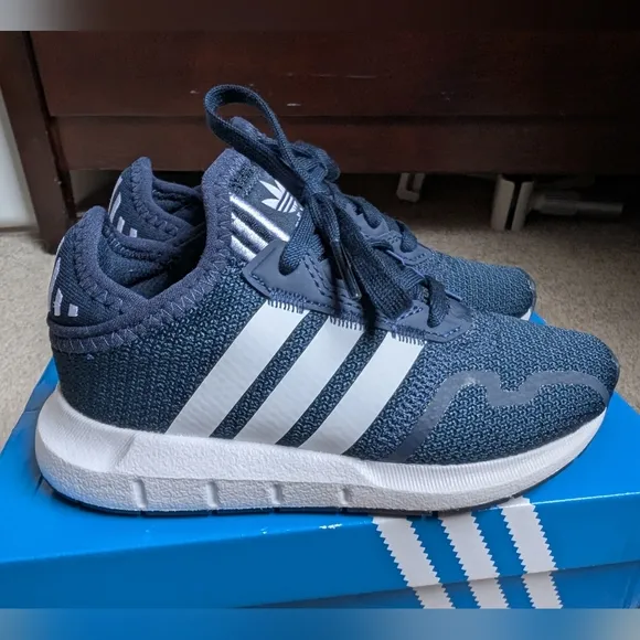 NIB Adidas Kids' Navy and White Sneakers, Kids Size 10.5
