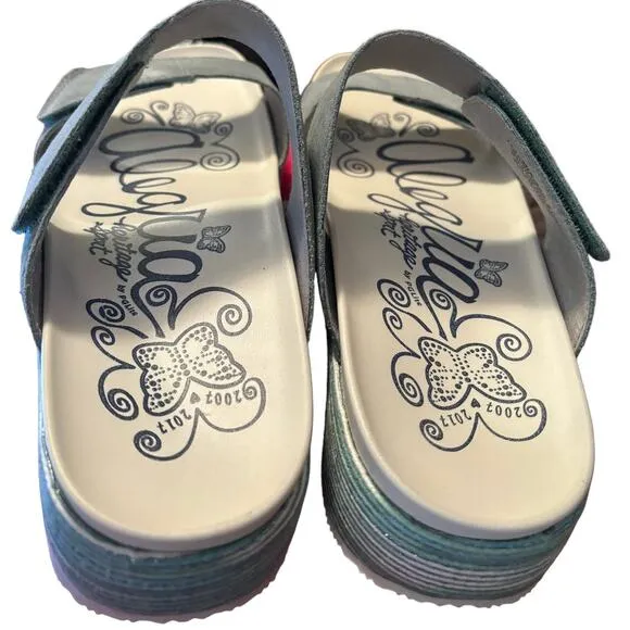 NIB Alegria Suede Sandals Women's Size 42 US 11.5 M Blue Harbor Adjustable NEW33