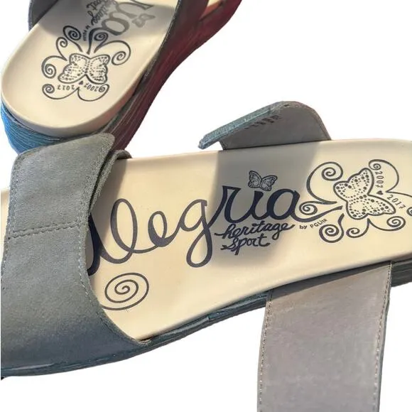 NIB Alegria Suede Sandals Women's Size 42 US 11.5 M Blue Harbor Adjustable NEW33