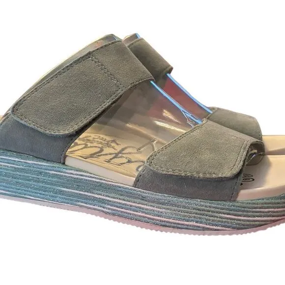 NIB Alegria Suede Sandals Women's Size 42 US 11.5 M Blue Harbor Adjustable NEW33