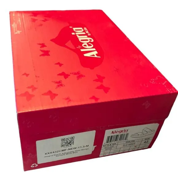 NIB Alegria Suede Sandals Women's Size 42 US 11.5 M Blue Harbor Adjustable NEW33