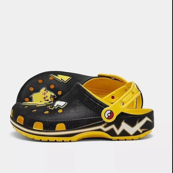 NIB Big Kids' Crocs x Pokemon Pikachu Classic Clog Shoes J4/J5/J6