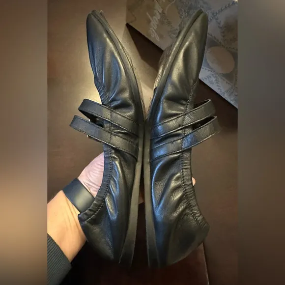 NIB Free People Gemini Ballet Flat Black with Buckles Classic Staple