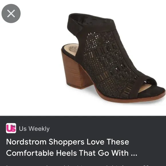 NIB VINCE CAMUTO VC-KEANNIE BLACK OPEN TOE STACKED BLOCK HEEL SANDALS ⭐️⭐️⭐️…
