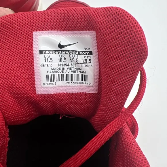 Nike Air Entertainer 'Gym Red' Men's Size 12 Shoes Lace Up Sneakers