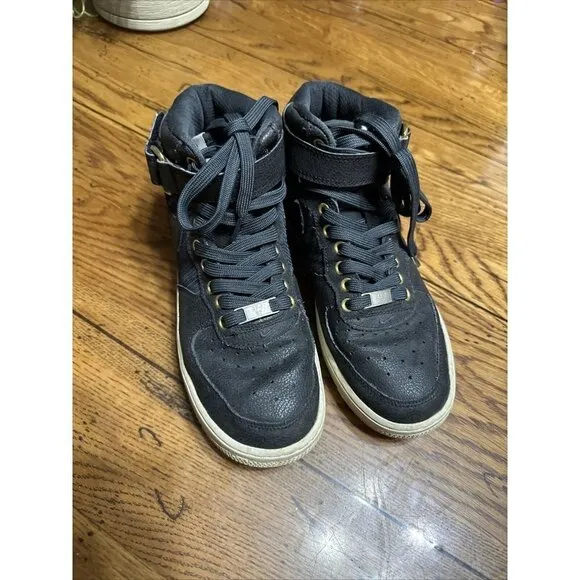 𝅺nike Air Force 1 High '07 Black (Gold Writing) Men's shoes 6.5