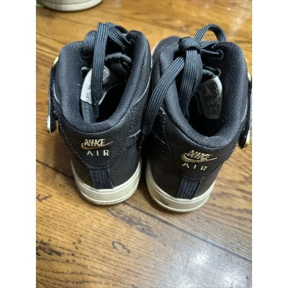 𝅺nike Air Force 1 High '07 Black (Gold Writing) Men's shoes 6.5