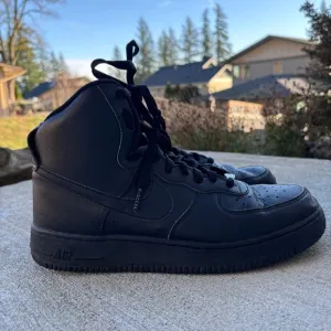 Nike Air Force 1 High 07 Triple Black Leather Shoes 315121-032 Mens Size…