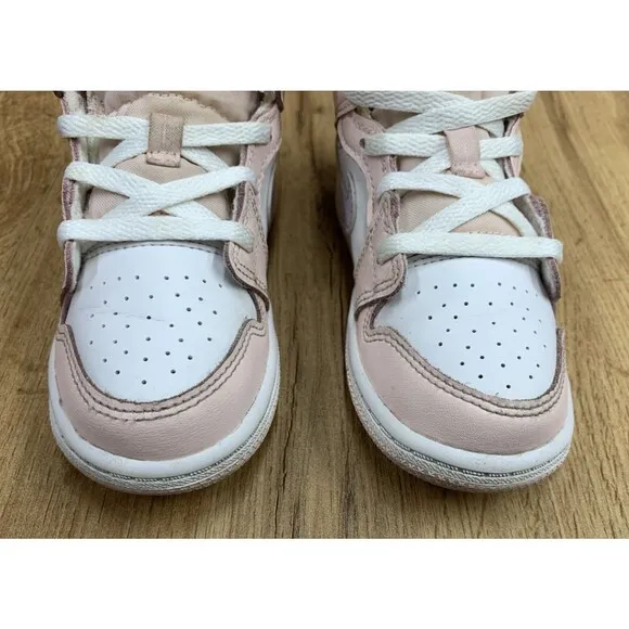 Nike Air Jordan 1 Mid Athletic Sneaker Shoes Toddler 9c Pink Wash FD8782-601