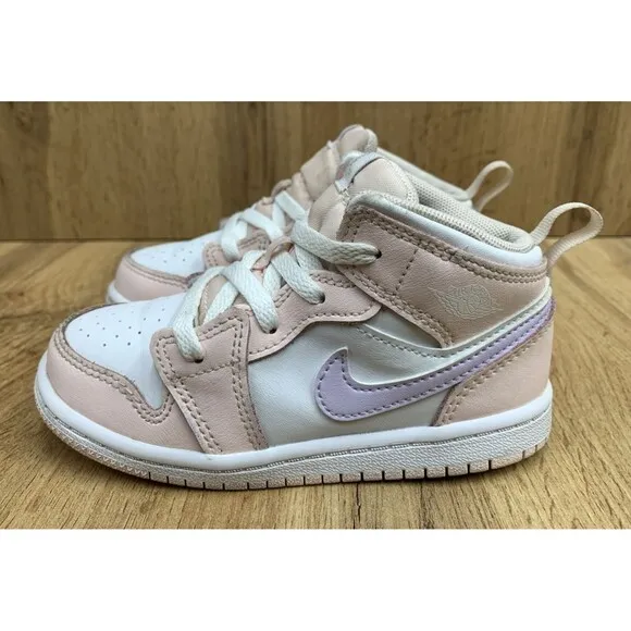 Nike Air Jordan 1 Mid Athletic Sneaker Shoes Toddler 9c Pink Wash FD8782-601
