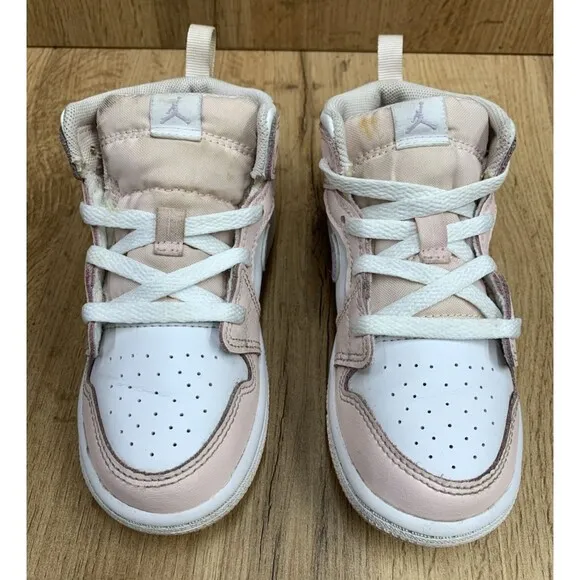 Nike Air Jordan 1 Mid Athletic Sneaker Shoes Toddler 9c Pink Wash FD8782-601