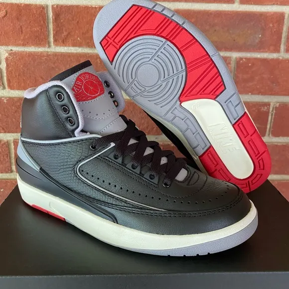 Nike Air Jordan 2 GS Youth Black Cement Retro High New Sneakers NIB Shoes