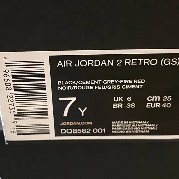 Nike Air Jordan 2 GS Youth Black Cement Retro High New Sneakers NIB Shoes