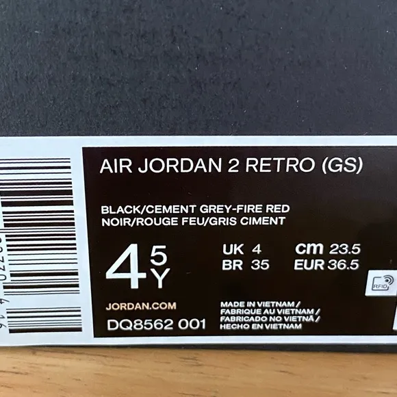 Nike Air Jordan 2 GS Youth Black Cement Retro High New Sneakers NIB Shoes
