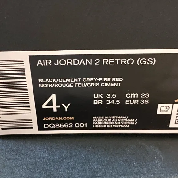 Nike Air Jordan 2 GS Youth Black Cement Retro High New Sneakers NIB Shoes