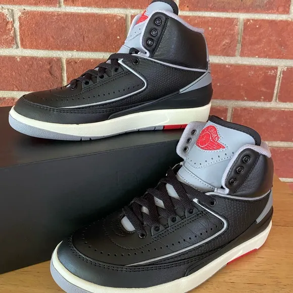 Nike Air Jordan 2 GS Youth Black Cement Retro High New Sneakers NIB Shoes