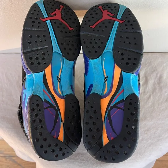 Nike Air Jordan 8 Retro Aqua 5Y Basketball Sneakers Shoes Kids VIII 2015 Rare