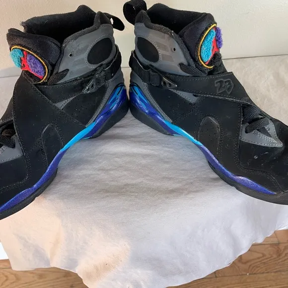 Nike Air Jordan 8 Retro Aqua 5Y Basketball Sneakers Shoes Kids VIII 2015 Rare
