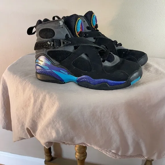 Nike Air Jordan 8 Retro Aqua 5Y Basketball Sneakers Shoes Kids VIII 2015 Rare