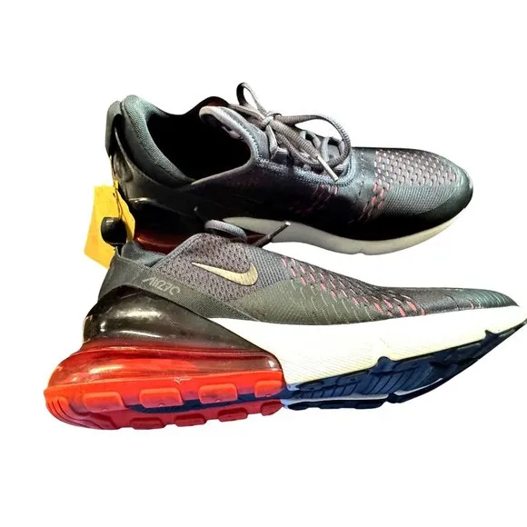 Nike Air Max 270 Black &amp; Red Men's Running Shoes Size 11.5