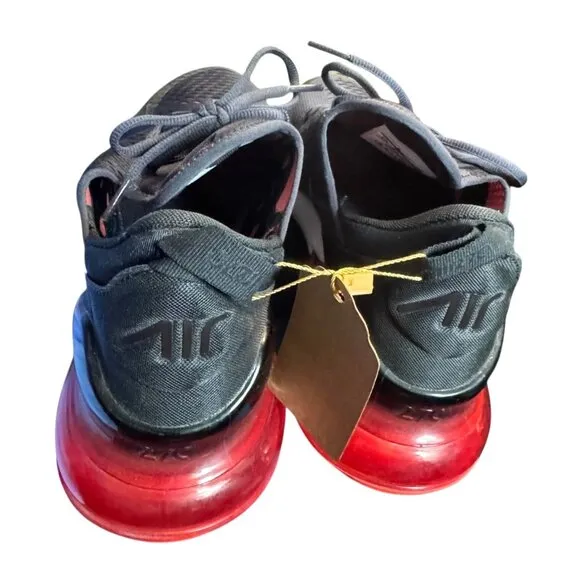 Nike‎ Air Max 270 Black &amp; Red Men's Running Shoes Size 11.5