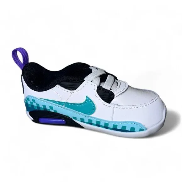 Nike Air Max 90 Crib SE &quot;White Psychic Purple Washed Teal&quot; DJ8043-100 Infant 4C