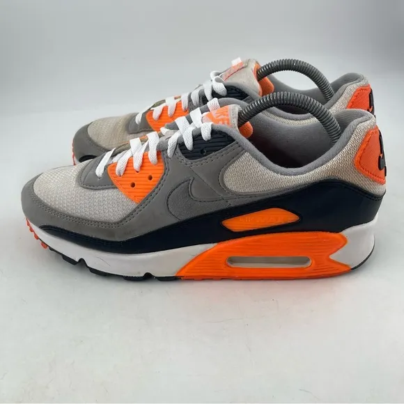 Nike Air Max ‘90 Recraft Size 10 Summit White Orange Grey Black Running Shoes
