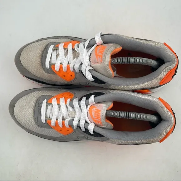 Nike Air Max ‘90 Recraft Size 10 Summit White Orange Grey Black Running Shoes