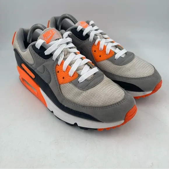 Nike Air Max ‘90 Recraft Size 10 Summit White Orange Grey Black Running Shoes