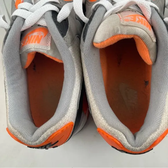 Nike Air Max ‘90 Recraft Size 10 Summit White Orange Grey Black Running Shoes